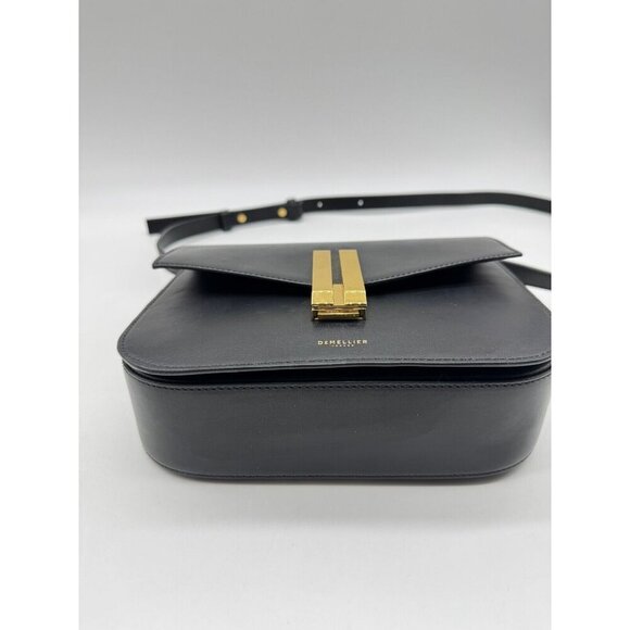 DEMELLIER London Large Vancouver smooth leather women's crossbody bag- Black - Picture 14 of 16